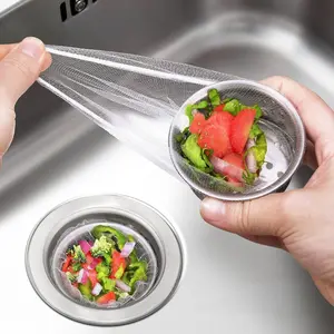 300 Pack Kitchen Sink Strainer Mesh Bags – Anti-Clogging Disposable Sink Drain Covers that Trap Food Scraps, Leftovers, Hair & Debris. Ultra-Fine Sink Filter Nets Fit Most Sink Strainers.
