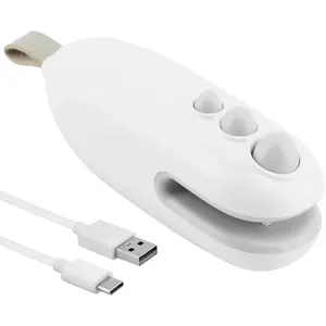 Mini Bag Sealer, Portable Bag Sealer Heat Seal, 2 in 1 Handheld Heat Vacuum Sealer with Cutter for Chip, Plastic Bags Food Storage Snacks Freshness(COLOR:White+Grey)