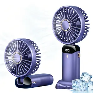 Handheld Mini Fan 3 in 1 - USB Rechargeable Portable, Battery Operated with Power Bank & Flashlight