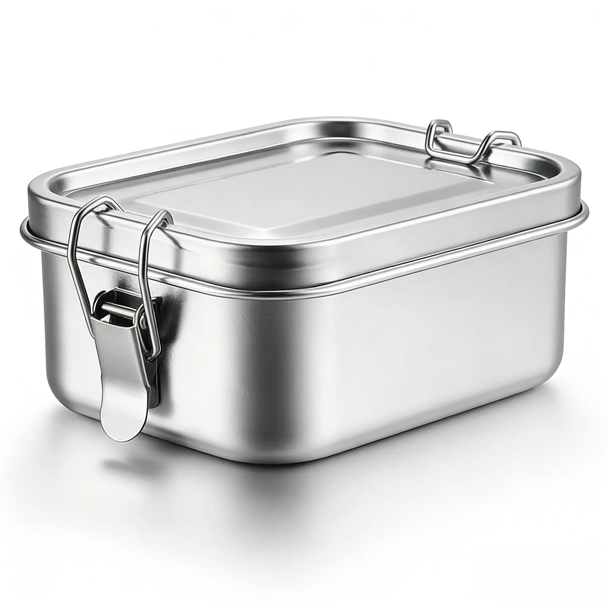 Stainless Steel Leakproof Lunch Box, Leakproof Lunchbox, 1 Count Food Storage Container with Lid, Portable Bento Box for Home Office School Picnic, Durable Bento Box