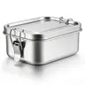 Stainless Steel Leakproof Lunch Box, Leakproof Lunchbox, 1 Count Food Storage Container with Lid, Portable Bento Box for Home Office School Picnic, Durable Bento Box