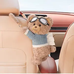 Creative car tissue box, hanging tissue holder with a high-end feel, cute cartoon car interior decoration tissue hanging bag