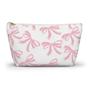 Cutest Pink Bow Makeup Bag - Graduation Gift, Bed Party Gift, Acceptance Gift, College Gift,
