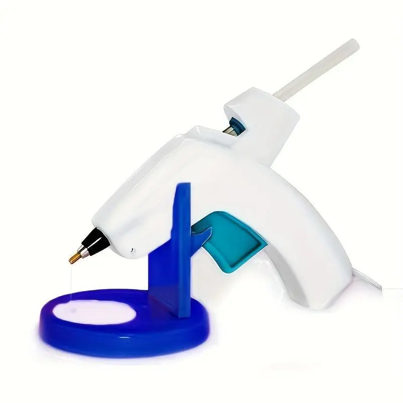 Plastic Hot Glue Gun Holder with Sturdy Base - Organizer for Craft Tools, DIY Supplies, and Home Repair Accessories, White and Blue Design, Durable PP Material, Craft Tool Organizer | Sleek Design | Durable Plastic, Glue Gun Accessories