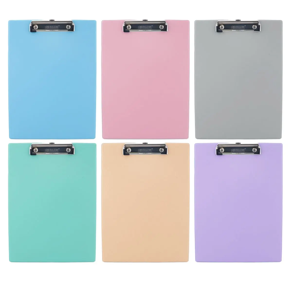 Bazic 1827 PVC Standard Clipboard with Low Profile Clip, Pastel Color