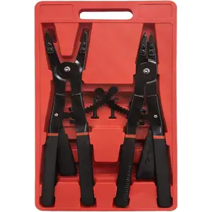 Heavy Duty Circlip Pliers,16" Snap Ring Pliers Set External and Internal Pliers, Straight, 45 ° 90 °   Tips