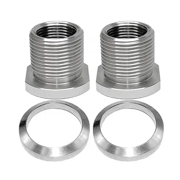 2pcs Stainless Steel Thread Adapter with Thread Configuration 1/2x28 to 5/8x24, Crush Washer Included, Pipe Fittings for DIY Projects, Hardware Applications