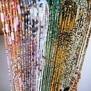 Luxury Crystal waistbeads variety Soft color Tie on for women Daily Wear