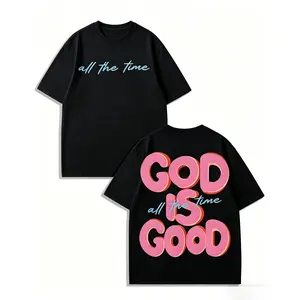 Men's & Women's Oversized T-Shirt GOD IS GOOD Double-Sided Graphic Print Retro Vintage Streetwear Loose Fit Round Neck Short Sleeve