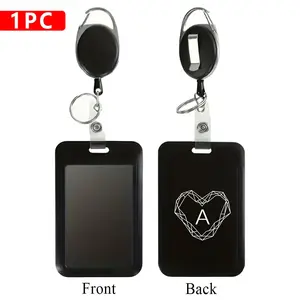 Retractable ID Card Holder, 1 Count Portable Badge Holder with Tangle-free Cord & Smooth Reel Mechanism, Identification Badges & Supplies, Badge Reels Retractable