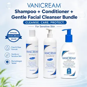 Vanicream Sensitive Skin Complete Care Bundle | Shampoo + Conditioner + Facial Cleanser