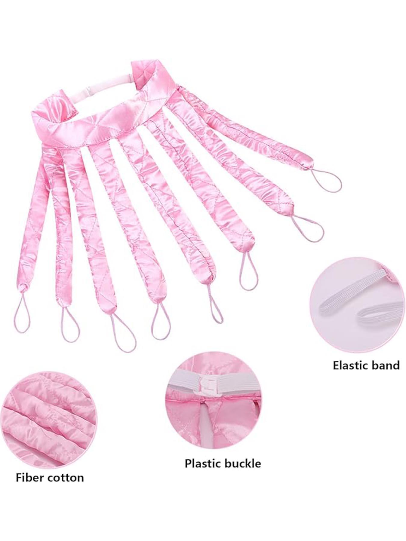 No Heat Hair Curler, Octopus Style No Heat Hair Roller, Soft No Heat Wave Curling Tool, Overnight DIY Hairstyle Accessory, Heatless Hair Curler 8 Detachable Claw Straps & Adjustable Headband Overnight Curlers to Create Natural Waves and Curls for Women an