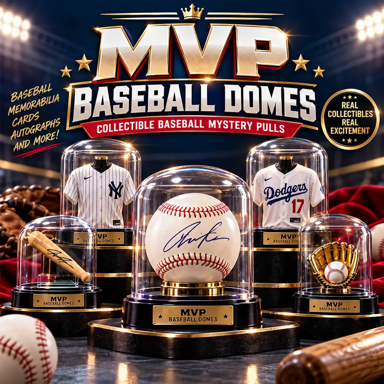 Dome- Authentic Signed Baseball Bat - Single Mystery Box, Authenticated Autograph Bat, Premium MLB Collector Item, Certified Genuine Signature, Surprise Player Variation, New In Box Collectible