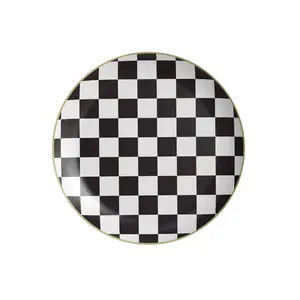 8 In. Earthtrends Checkered Design Plates | 20 Count