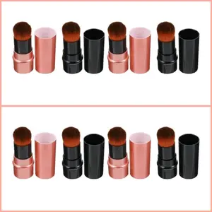 4pcs Makeup Brush Retractable Foundation Brush for Mineral Blending Cheekbone No Shedding Travel Comfortable to Hold Material