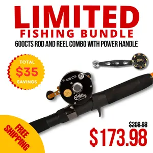 600CTS Baitcaster Rod and Reel Combo + Power Handle - LIMITED FISHING BUNDLE