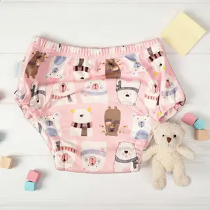 Baby Potty Training Pants, Diaper Pants, Effective Bedwetting Prevention, Reusable Washable, Cartoon Pattern, Day Night Use, Infant Gift