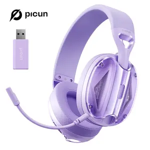 Picun G1 Wireless Gaming Headset, 2.4GHz Wireless/Bluetooth 5.4, Detachable Noise-Canceling Microphone, Lightweight Gaming Headset for PS4, PS5, PC, and Mobile Phones