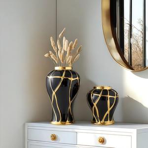 modern ceramic vase, 1 box nordic style crack vase, decorative vase for living room desktop, study atmosphere vase ornament, front desk flower vase, table decor, home decor accessory