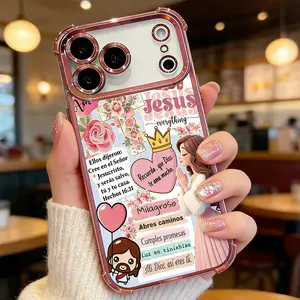 Jesus Everything Pattern Phone Case for iPhone 17 17 Pro Max Air 16 16 Pro 15 15 Pro Max Plus 14 14 Pro Max Plus 13 12 11 E Soft TPU Shockproof Durable Protective Cover Faith Gift Phone Case Protection DDSJ260407007