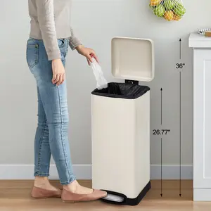 Garvee 8 Gallon Stainless Steel Trash Can 30L Slim Kitchen Garbage Bin With Soft Close Lid Step Pedal And Removable Inner Bucket Fingerprint Resistant