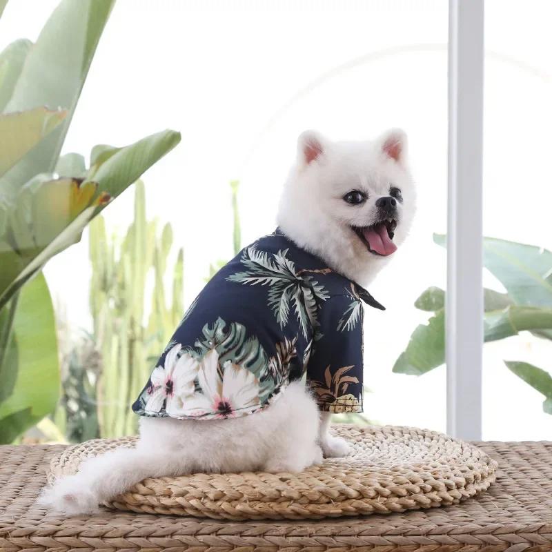 Dog T-Shirts Hawaiian Beach Style Thin Breathable Summer Dog Clothes for Small Dogs Puppy Pet Cat Vest Chihuahua Yorkies Poodle