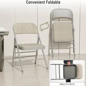 Folding Chairs with Fabric Padded Cushion, Fabric Dining Chair Set Portable Indoor Outdoor Stackable Folding Chair for Home Office Events Wedding Party
