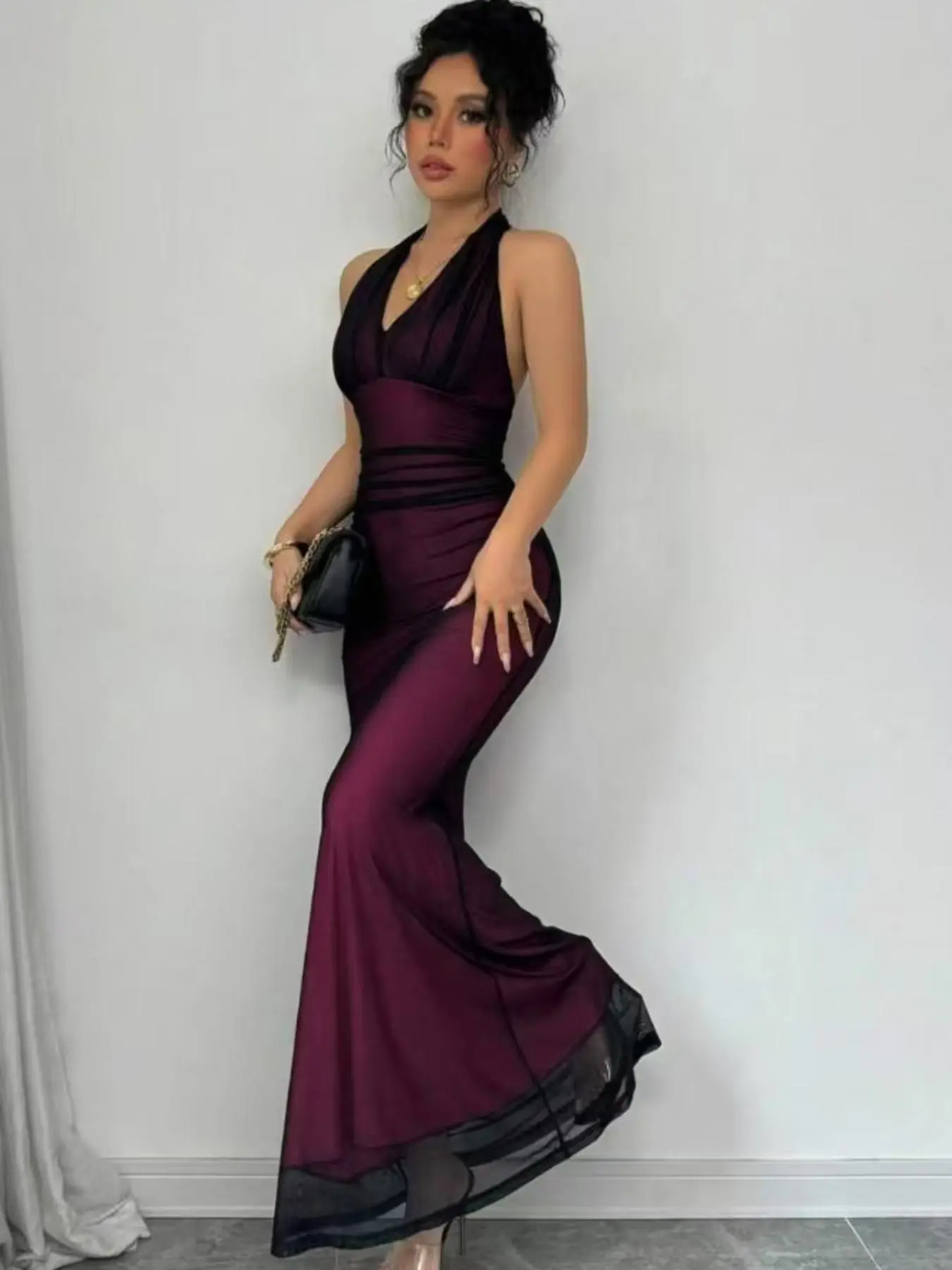 knee length dresses for ladies Senia Modest Embellished Sequin Maxi Dress main image 1