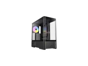 Antec C6 Curve ARGB Mid-Tower Case, Panoramic Tempered Glass, High Airflow, 3 PWM ARGB Fans Included, Support 360mm Radiator & 450mm GPU, Type-C 10Gbps, ATX Gaming Case