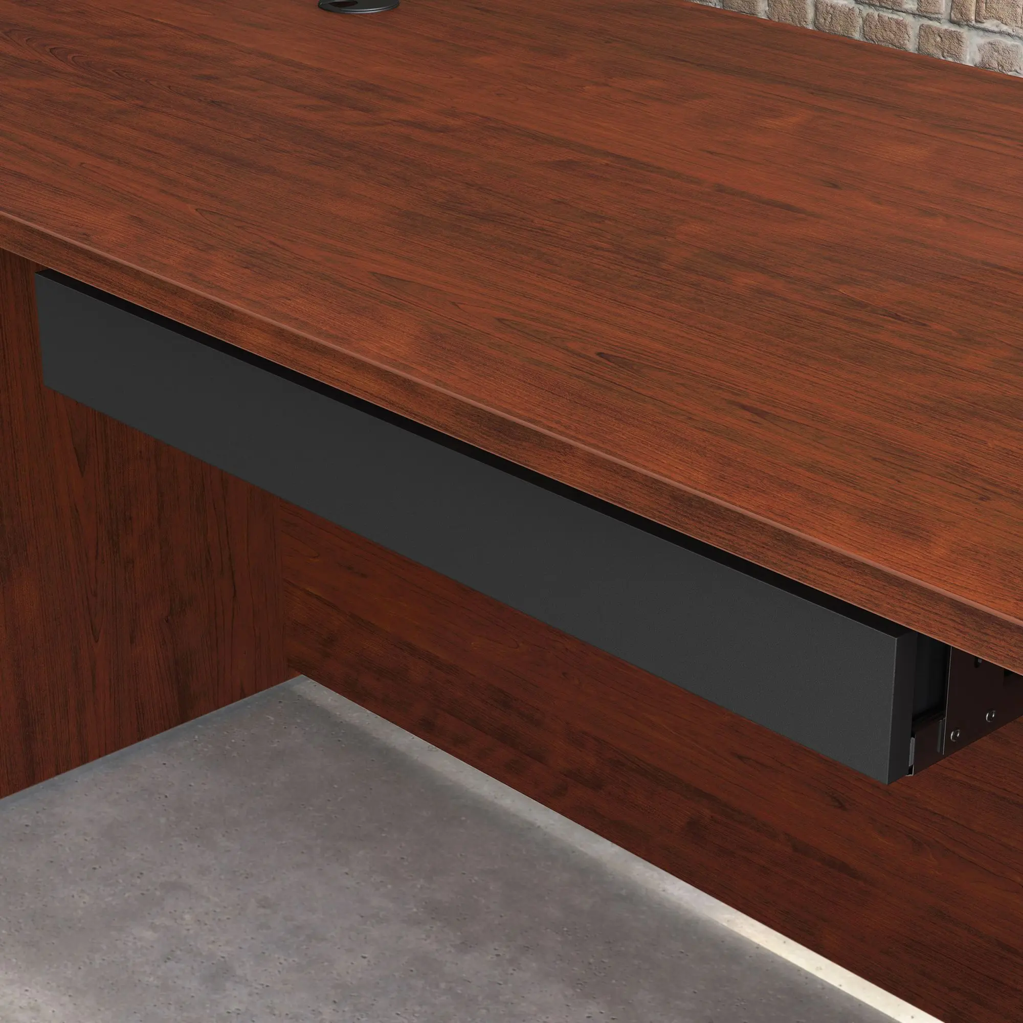Sauder Affirm Pencil Drawer for Modern Office Desk with Pull-out Keyboard Tray and Large Drawer