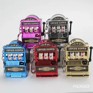 Mini Retro Fruit Slot Machine Keychain, Electroplated Vintage Arcade Style Fidget Toy, Stress Relief Spinner Keyring, Fun Bag Charm Accessory for Keys, Backpack & Daily Carry Entertainment Gadget Gift Idea