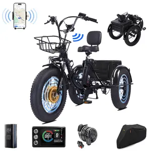 CroSight 2.0 Folding Electric Tricycle for Adults, Peak 1700W 48V, 20x4 Fat Tires, Step-Through, 20Ah Removable Battery,UL 2849, EBike
