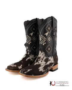 AZTECA ROCKEM MENS  BLACK & WHITE COW HIDE (EVERY PAIR IS UNIQUE)