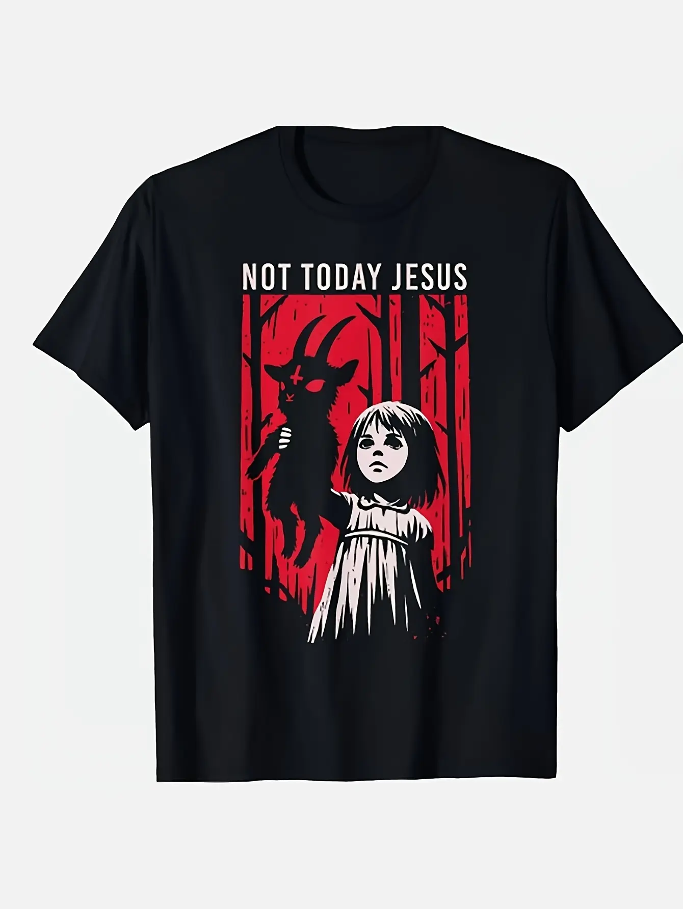 Men'S Gothic Not Today Satanist T-Shirt _ Black Sa