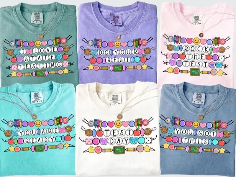 Custom Teacher Testing Day Shirt Comfort Colors, Matching Shirts for State Exam Teachers, Motivational Test Day Outfit Gift, Teaching Team Shirt, Classroom Motivation
