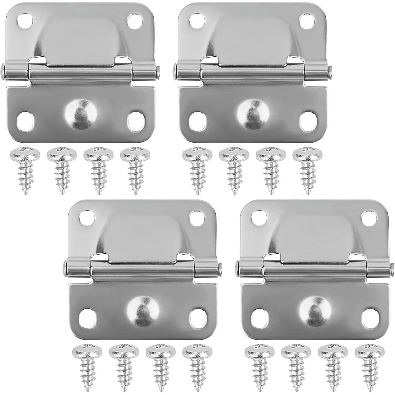 4 Hinges Stainless Steel Coleman Cooler Hinge Full Kit - 2" x 2.125" Pre-Drilled Replacement with Screws, Humidity & Extreme Weather Resistant, Camping Cooler Accessory (Installs Complete in 5 Minutes)