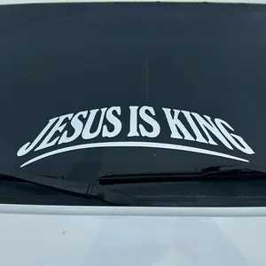 Jesus Is King Decal Banner - Weather Resistant, Easy to Apply, Available in Multiple Sizes and Colors Sticker For Cars Bumper Sticker