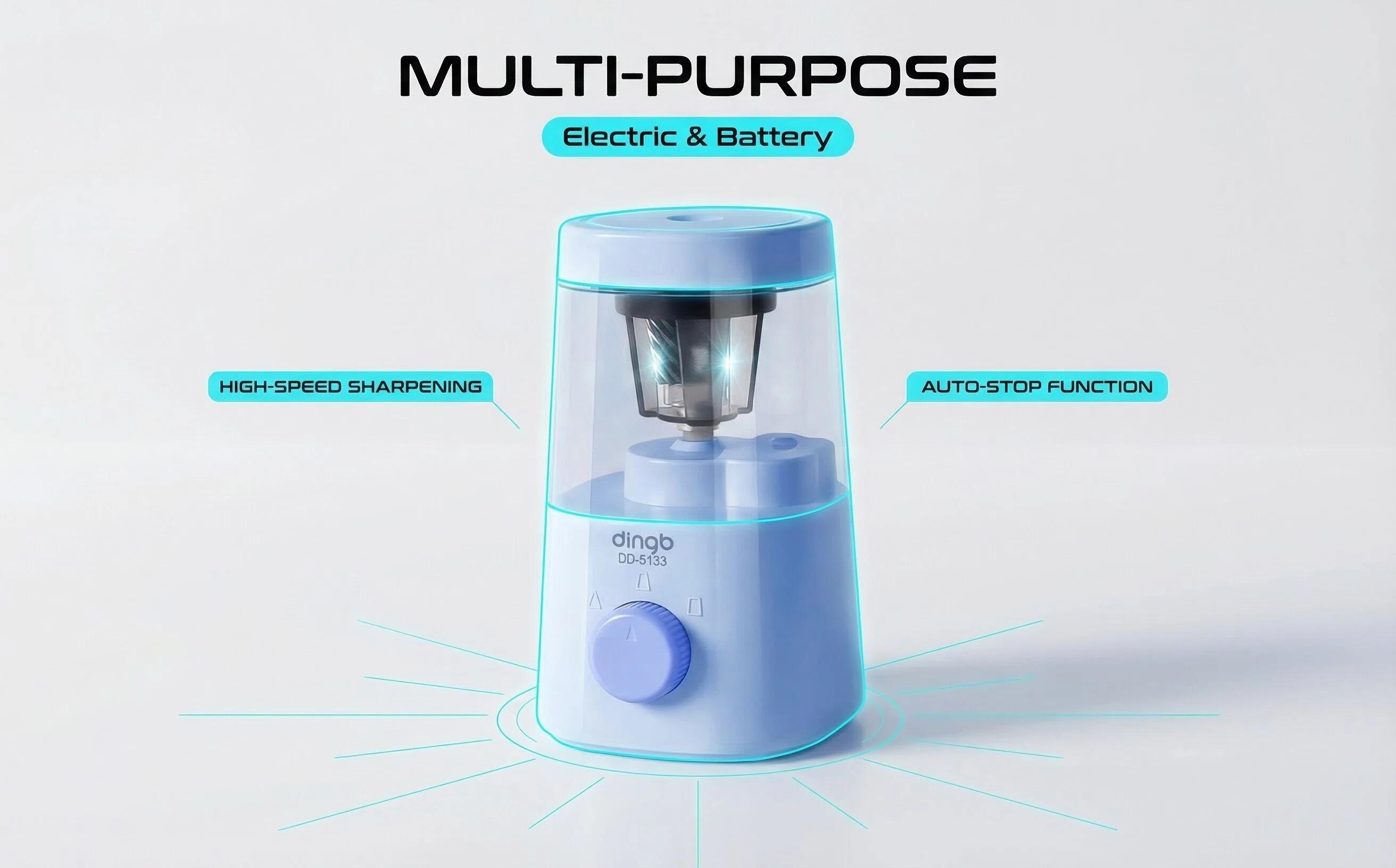 Automatic Pencil Sharpener, Portable & Compact for All Pencil Types - Perfect for Art, Office, School & Home Use (Blue/Pink) Automatic Pencil Sharpener, Portable & Compact for All Pencil Types - Perfect for Art, Office, School & Home Use (Blue/Pink)