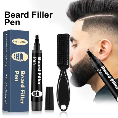 Beard Filler Pen – Waterproof, Sweatproof & Long-Lasting – Natural Finish for Beard & Scalp – Covers Patches Instantly!