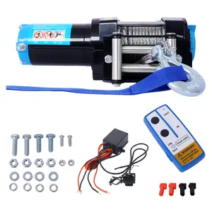 ATV/UTV Winch- 12 V 3500LBS Electric Winch with Steel Cable, Wire and Wireless Remote Control, Roller Fairlead