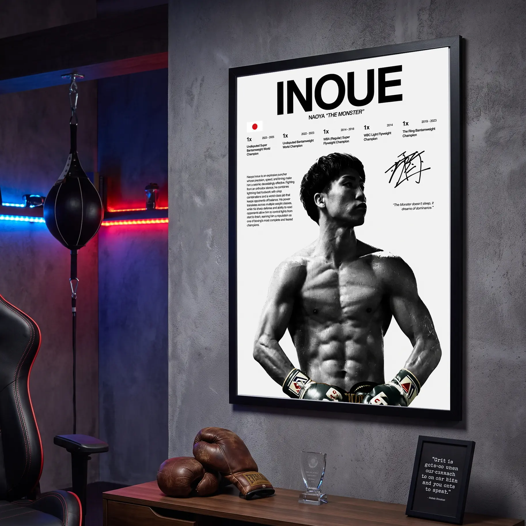 Vintage Boxing & MMA Legend Artwork Prints with Hanging Kit Set, Minimalist Boxing-Themed Wall Decor, Home Gym Decor, Sports Gifts for Boxing Enthusiasts