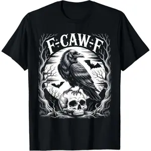 Black Crow, F-Caw-F Funny Black Bird moon Gothic Adult Humor Unisex T-Shirt
