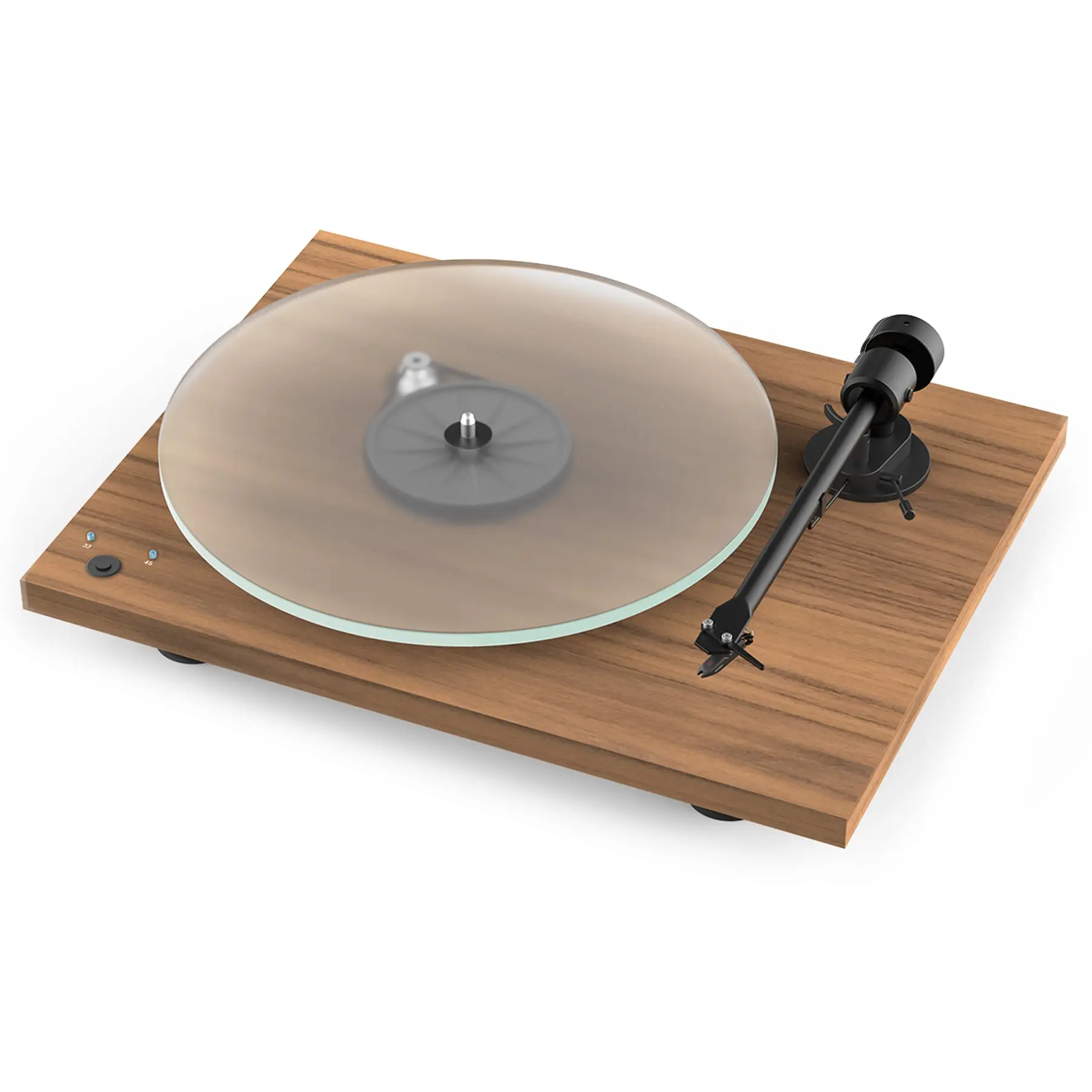 Pro-Ject T1 Phono SB Record Player - Walnut, Turntable Lab Exclusive, Audio Electronic Device with Adjustable Aluminium Components, Button Control