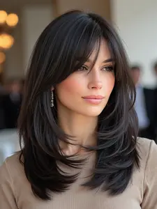 14 Inch Bangs with Bangs Short Straight Hair Layered Full Head Synthetic Material Natural Style, Daily Wear Synthetic Material Wigs for Women, Natural Looking Wig