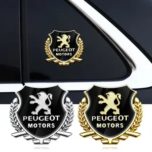 Car 3D Sticker Decal Badge Emblem, Peugeot Car Logo Stickers, Automotive Accessories for Peugeot Models, High-Quality Vinyl Material