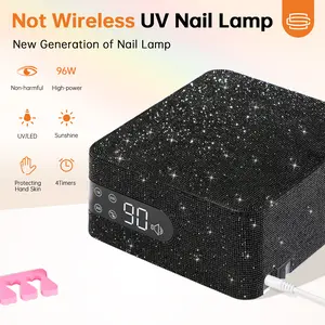 CHRISTINE SHELLY UV Nail Lamp 96W, Corded Nail Dryer Gel Polish Light with 4 Timer Setting, Professional Quick Dry Curing Lamp, Pink (Not Wireless)