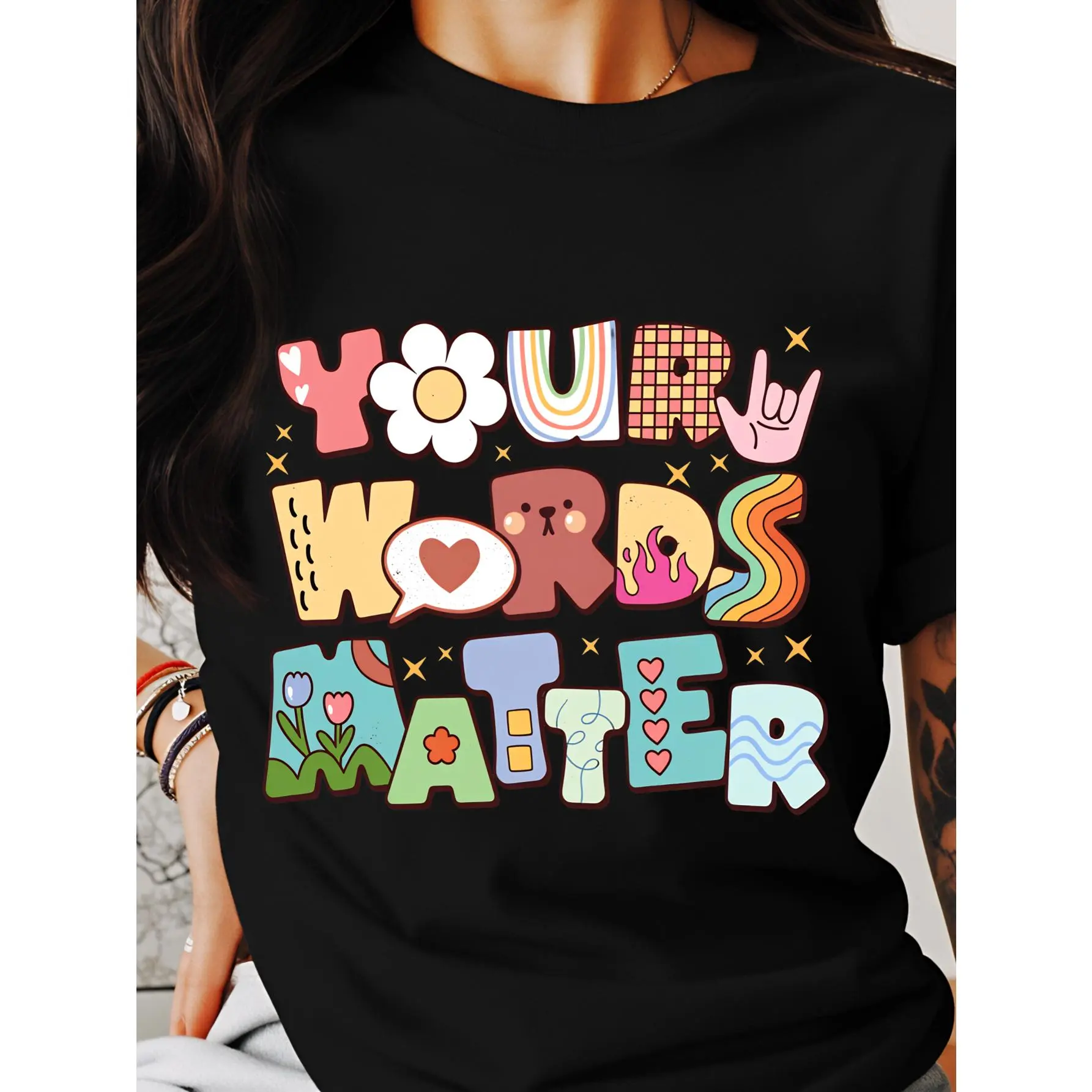 Your Words Matter, Special Education Teacher Shirts, Sped Teacher Shirt, Neurodiversity Rbt Inclusion Shirt, OT Teachers Gift# versatile short sleeve