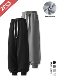 2-pack men’s casual jogger sweatpants, moisture-wicking, breathable and comfortable, soft and skin-friendly.
