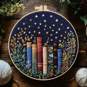 Starry Book Embroidery Kit DIY Needlework Set Materials English Stitch Guide Handmade Craft for Beginners Home Decoration Artistic Gift