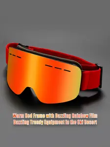 Cross-Border Dual-Layer Polarized Anti-Fog Ski Goggles Set, Windproof Ski Goggles, Outdoor Mountaineering UV Protection Wind Snow Glasses